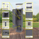 BOLD Energie/Lichtsäule anthrazit IP44 2-fach Steckdose 11773