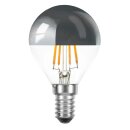 P22F04S LED Filament Tropfen 4W = 40W 360lm E14 Kopfspiegel silber extra warmweiß 2200K