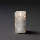 KonstSmide LED-Kerze weiß mit silberfarb. Draht umwickelt 13,5cm 1834-190