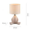 JUST LIGHT Tischleuchte "TED" beige sitzend 14190-39