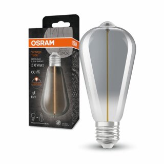 Osram LED Filament Magnetic ST64 Edison Vintage 1906 2,2W = 6W E27 Rauchglas 60lm extra warmweiß 1800K