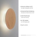 Paul Neuhaus Akku-LED-Wandleuchte Puntua Holz natur O180mm 3000K 8152-79