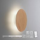 Paul Neuhaus Akku-LED-Wandleuchte Puntua Holz natur O180mm 3000K 8152-79