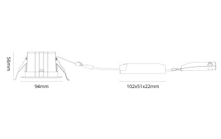 SG Leuchten Einbaudownlight Junistar Tube Round Weiss 520lm 4000K Ra>90 Phasenabschnitt