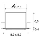 SLV  1003347 EASY-INSTALL Deckeneinbauleuchte QPAR51 weiß eckig max. 20W GU10 schwenkbar max. 20W