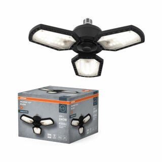 Ledvance LED Deckenlampe Highbay Blade Schwarz Ø33,75cm 40W = 240W E27 4300lm neutralweiß 4000K Lichtflügel verstellbar